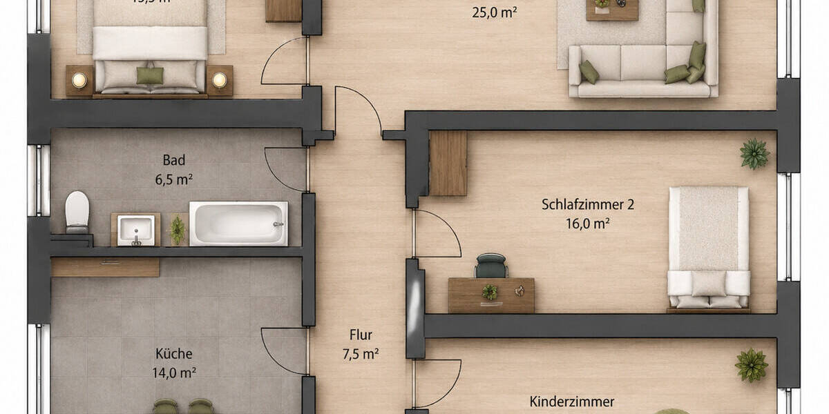 Etagenwohnung Aschersleben - 3 Zimmer, 70 m&sup2;, 496&euro; | Angebot:26819885