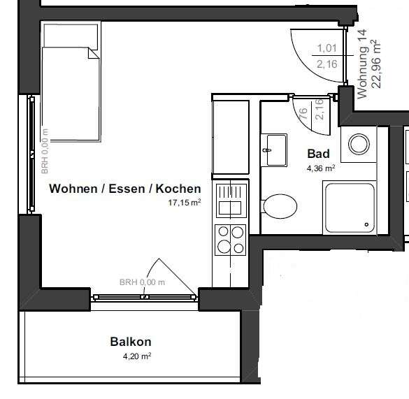 Wohnung zum Mieten in Linden 460 € 22.96 m² 1 zimmer