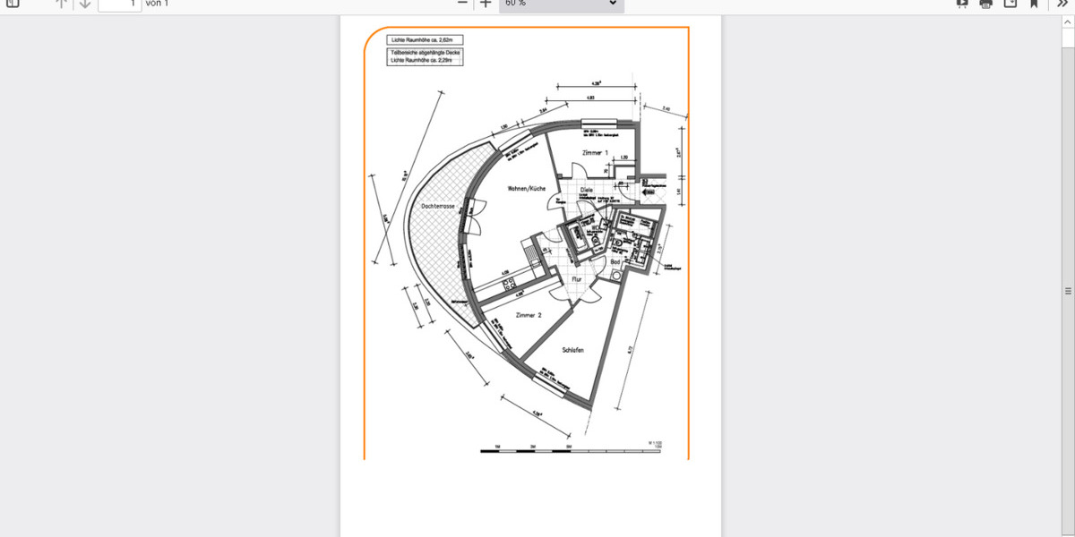 Etagenwohnung Berlin Spandau - 2 Zimmer, 57 m&sup2;, 1.100&euro; | Angebot:26130236