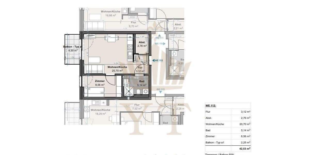 Etagenwohnung Biesenthal - 2 Zimmer, 42 m&sup2;, 699&euro; | Angebot:25773161