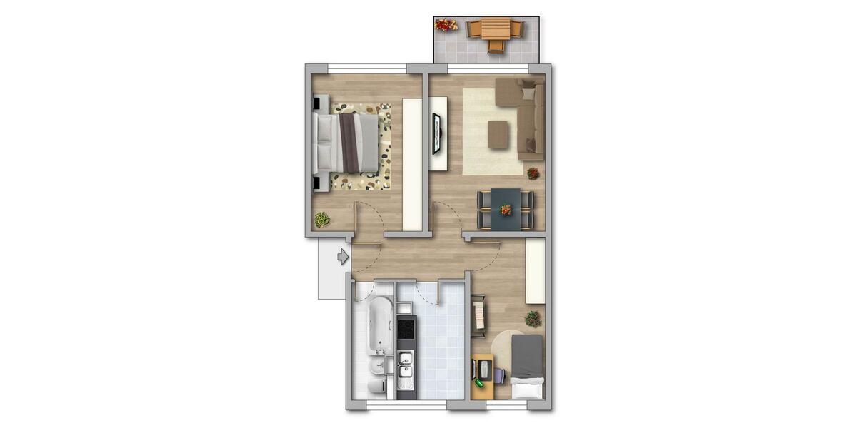 Erdgeschoßwohnung Görlitz Biesnitz - 3 Zimmer, 56 m&sup2;, 342&euro; | Angebot:26318026