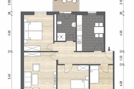 Wohnung Flensburg Altstadt - 4 Zimmer, 80 m&sup2;, 1.000&euro; | Angebot:25916374