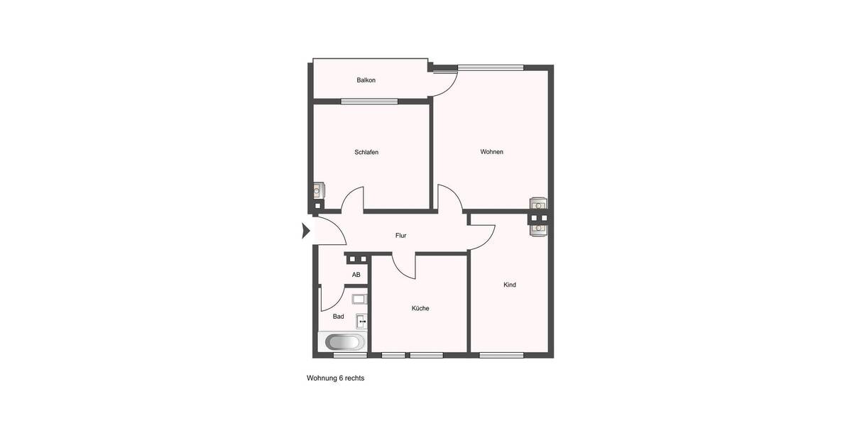 Etagenwohnung Stadtallendorf - 3 Zimmer, 65 m&sup2;, 490&euro; | Angebot:26842992