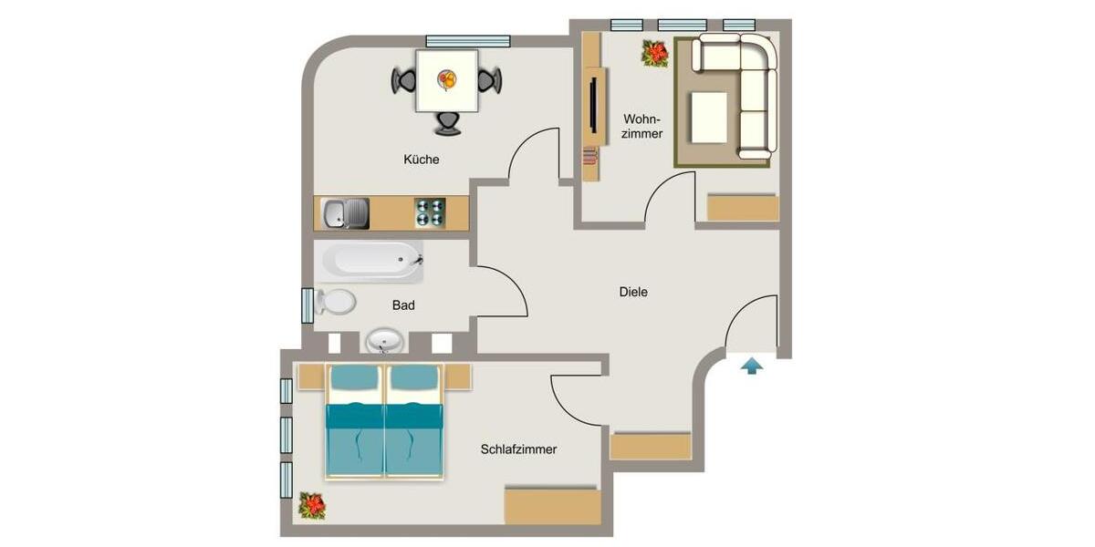 Hier schlägt besonders das Herz für Singles und Paare 2 zimmer