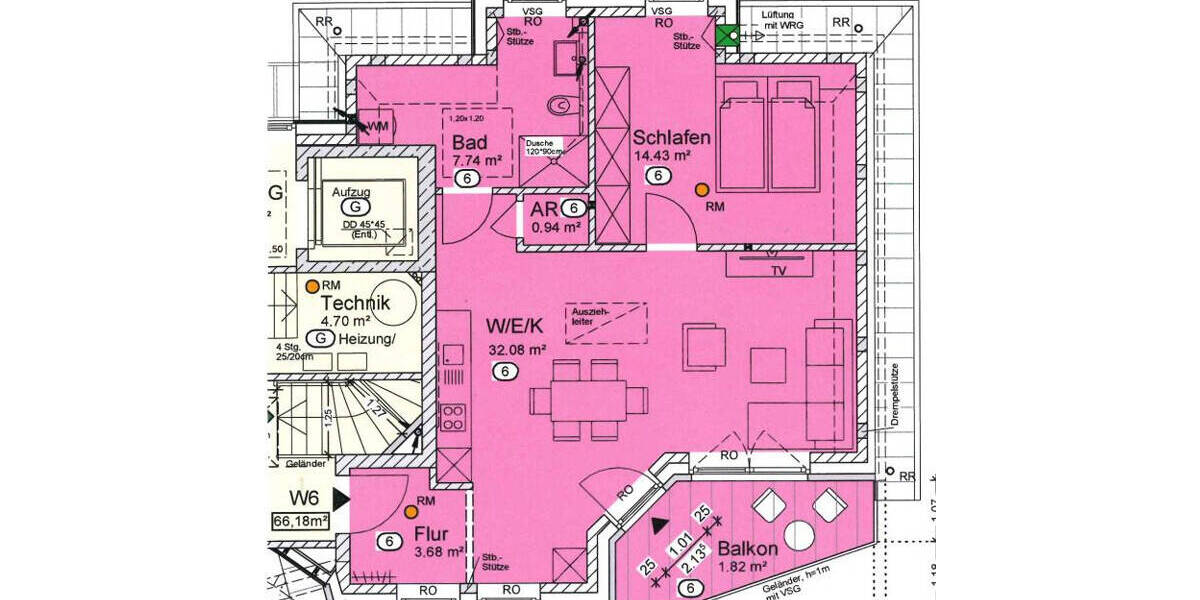 Etagenwohnung Ibbenbüren Stadt - 2 Zimmer, 60 m&sup2;, 860&euro; | Angebot:26273982