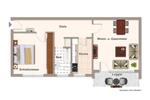 Etagenwohnung Leverkusen Schlebusch - 2 Zimmer, 63 m&sup2;, 1.014&euro; | Angebot:26278524
