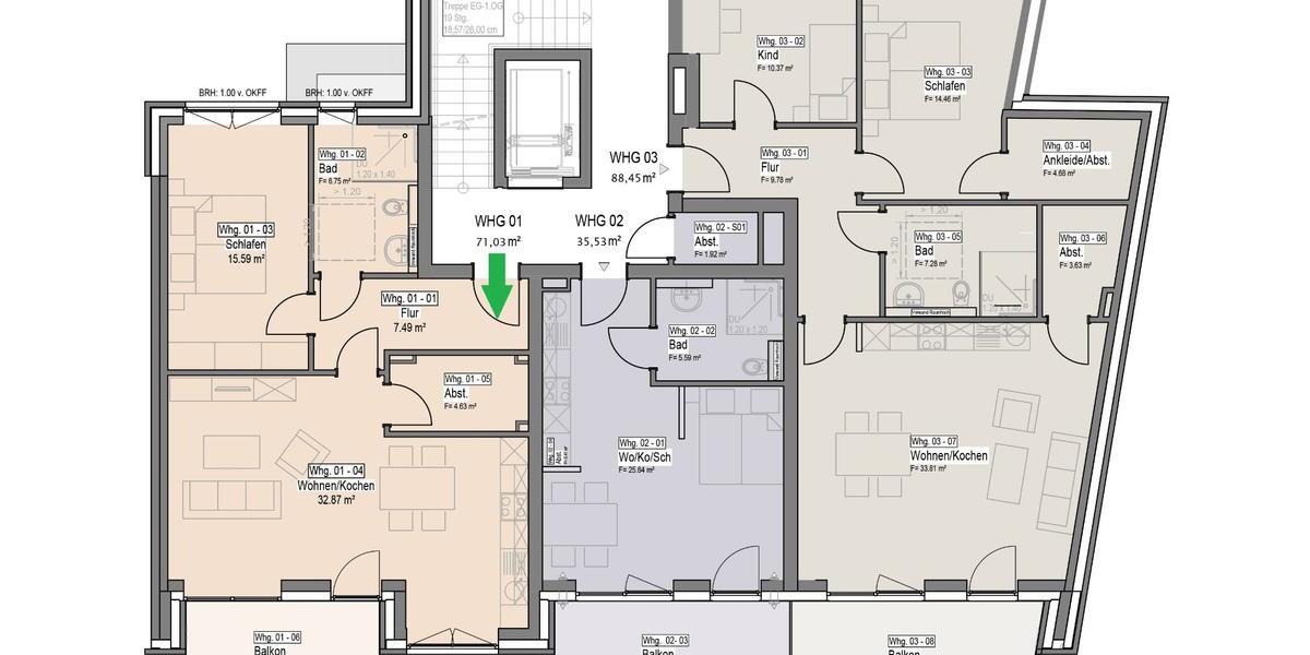 Etagenwohnung Bremerhaven - 2 Zimmer, 71 m&sup2;, 669&euro; | Angebot:26665564