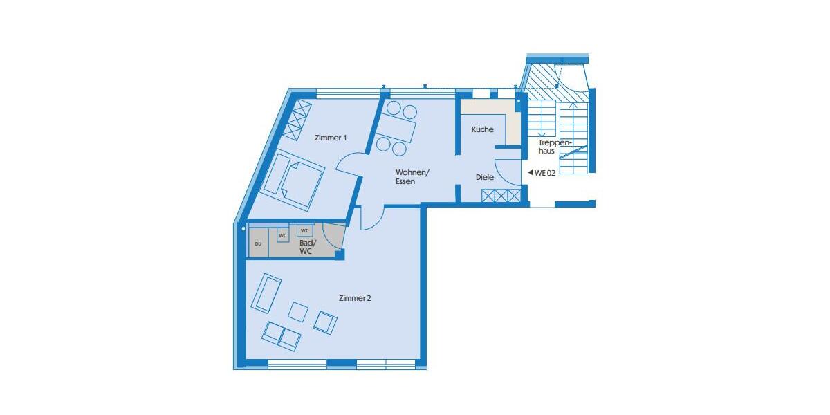 Dachgeschoßwohnung Bietigheim-Bissingen Bissingen - 2.5 Zimmer, 74 m&sup2;, 1.230&euro; | Angebot:26300226