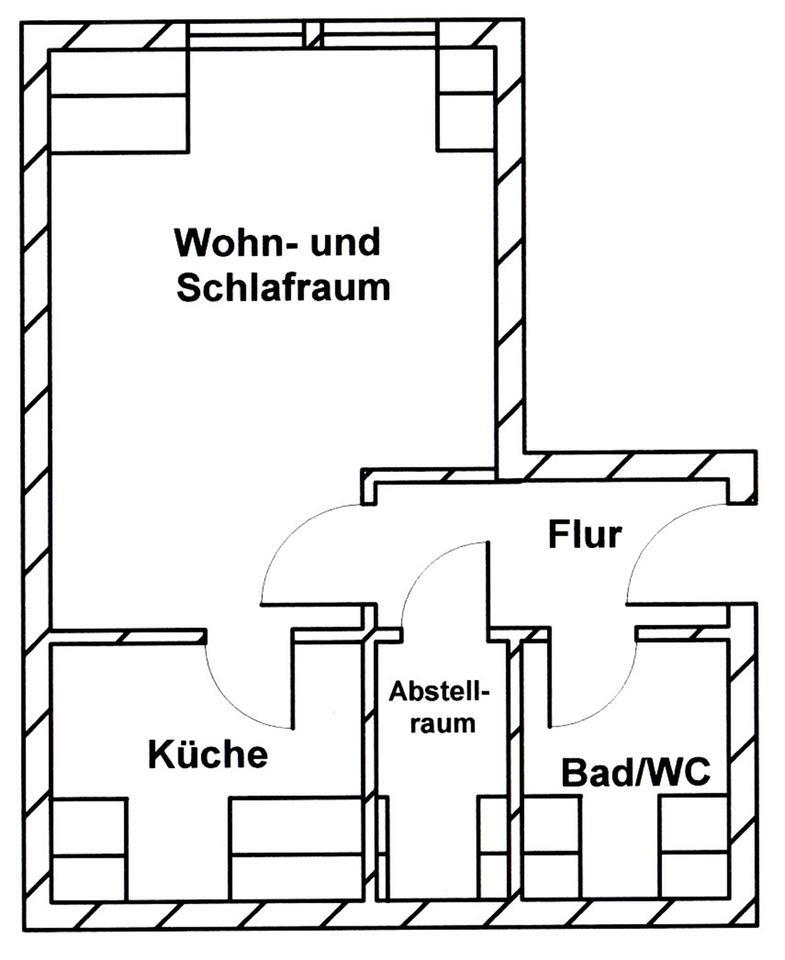 1-Zimmer Dachgeschoßwohnung mit Tageslichtbad und Abstellraum