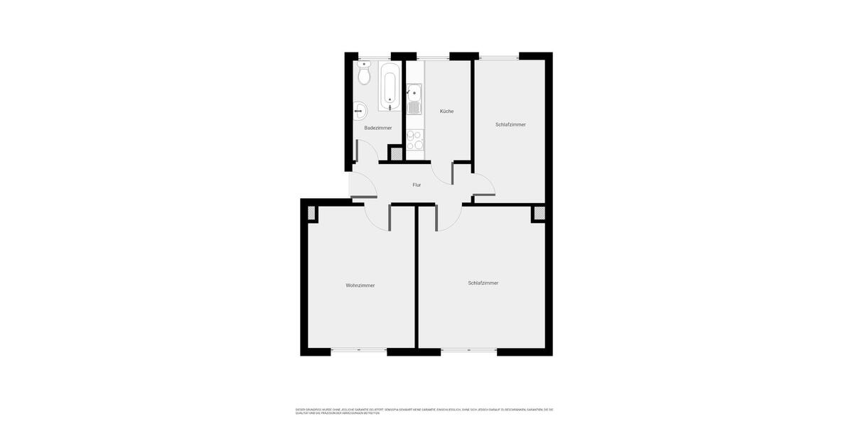 Etagenwohnung Hötensleben - 3 Zimmer, 60 m&sup2;, 358&euro; | Angebot:23630497