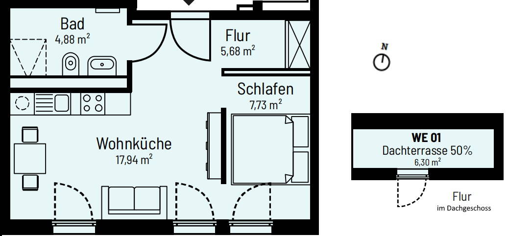 Etagenwohnung Berlin Köpenick - 1 Zimmer, 40 m&sup2;, 828&euro; | Angebot:26202166
