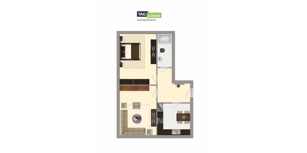 Etagenwohnung Magdeburg Fermersleben - 2 Zimmer, 41 m&sup2;, 271&euro; | Angebot:26816843