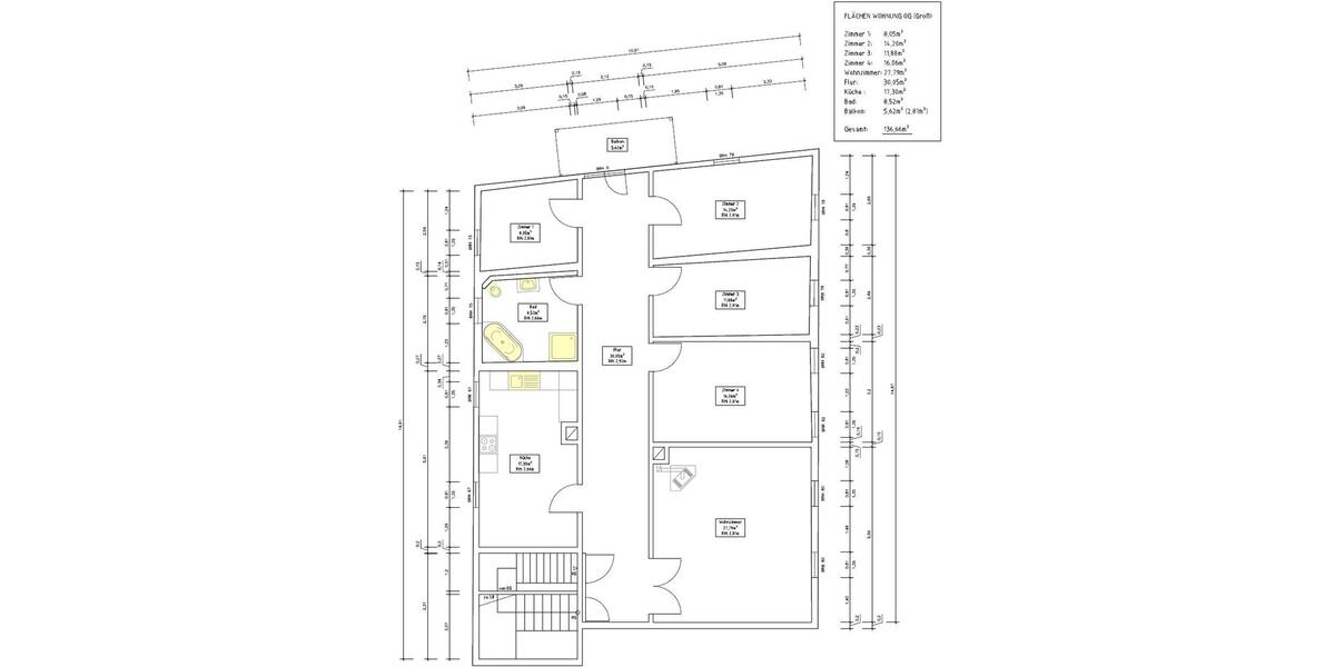 Etagenwohnung Bad Windsheim - 5 Zimmer, 135 m&sup2;, 1.150&euro; | Angebot:26006502
