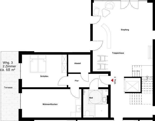 Erdgeschoßwohnung Ludwigslust - 2 Zimmer, 68 m&sup2;, 820&euro; | Angebot:23785562