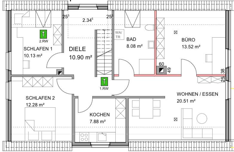 Moderne 4-Zimmer-Dachgeschosswohnung mit Stellplatz & Stauraum zimmer