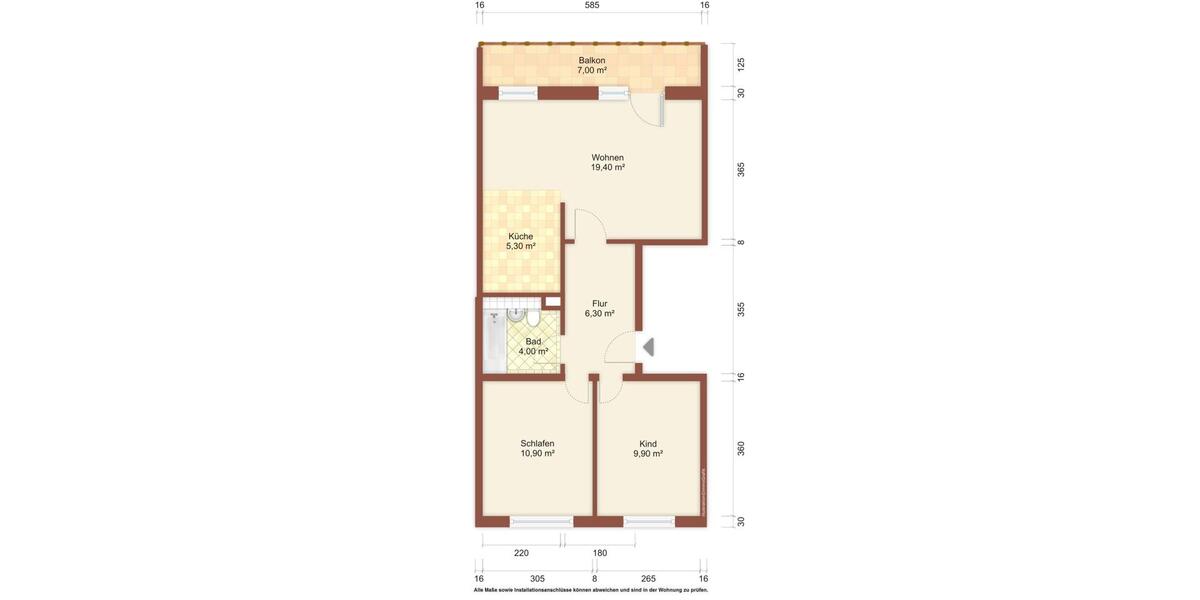 Etagenwohnung Weißwasser (Oberlausitz) - 3 Zimmer, 60 m&sup2;, 315&euro; | Angebot:25460508