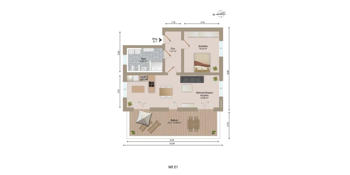 Etagenwohnung Mitterfels - 2 Zimmer, 79 m&sup2;, 950&euro; | Angebot:25148705