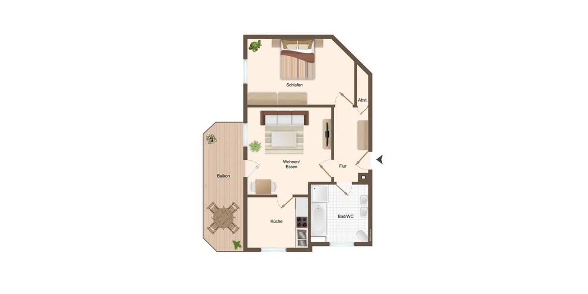 Etagenwohnung Radebeul - 2 Zimmer, 57 m&sup2;, 540&euro; | Angebot:9074931