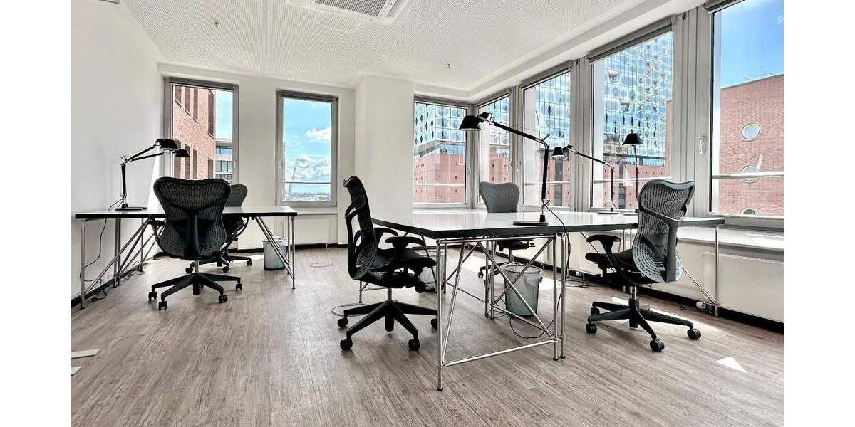 Elbphilharmonie-Blick: Möbliertes Teambüro 4-6 Pers. in Hafencity, flexibel zimmer