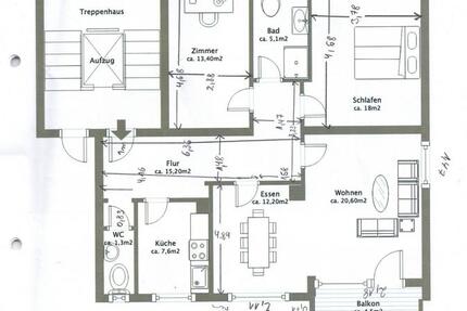 Mietwohnung Gneisenaustraße Saarbrücken 3 zimmer