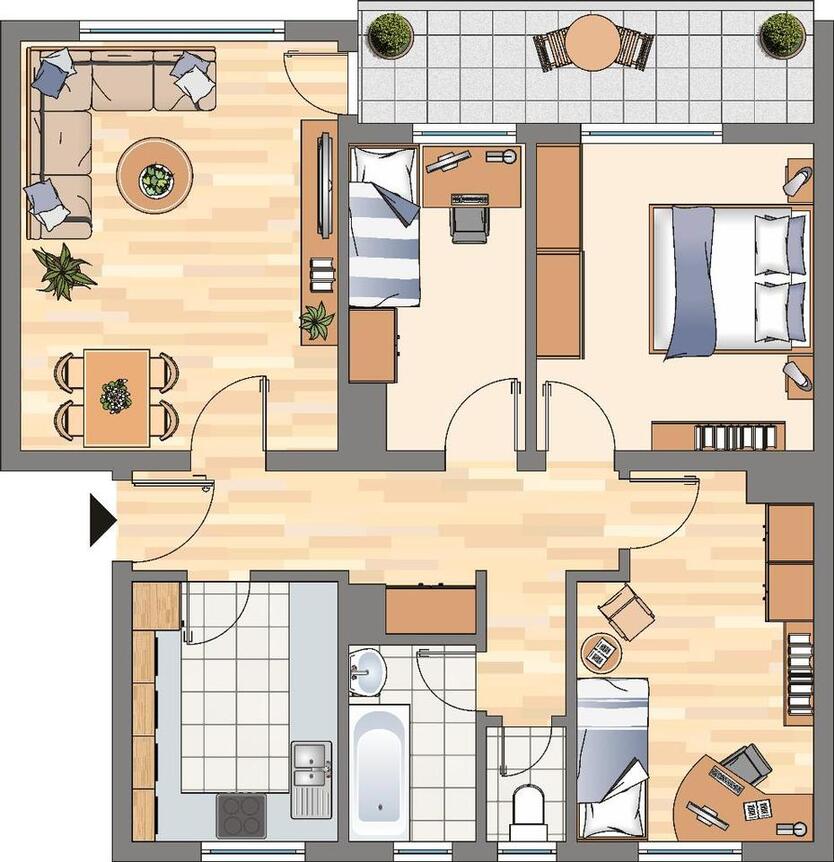 Demnächst frei! 3-Zimmer-Wohnung in Dortmund Wickede zimmer