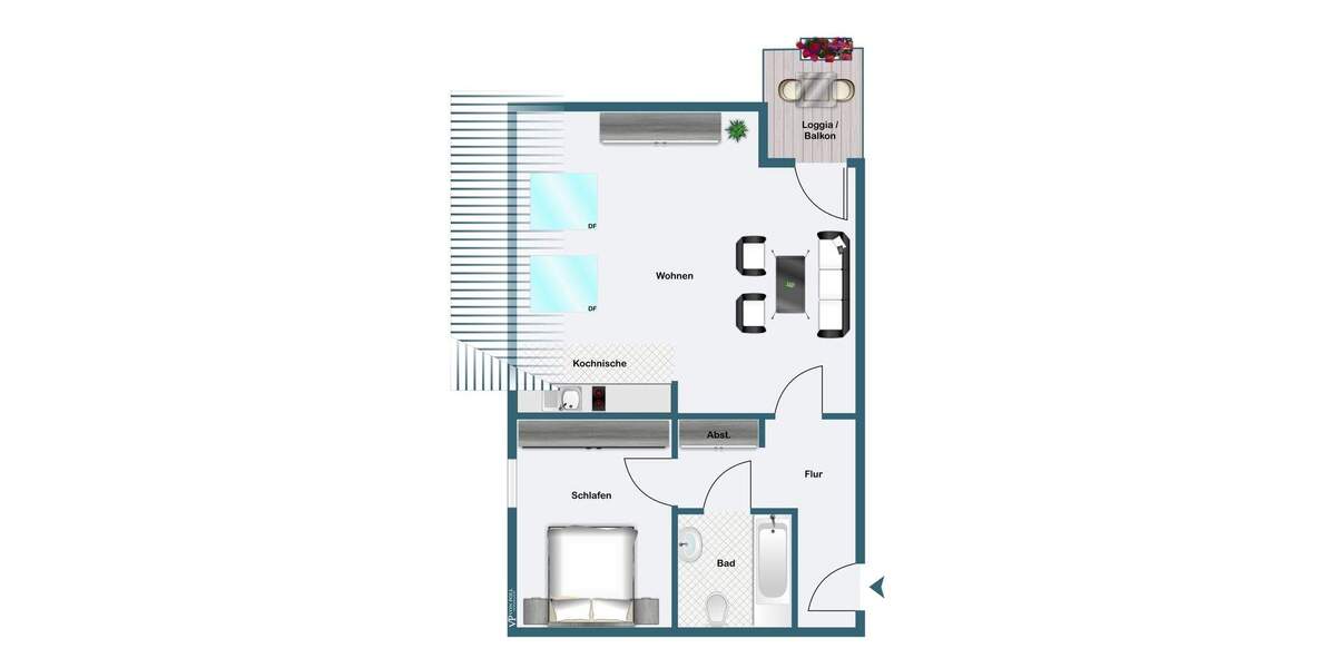 Etagenwohnung Dortmund Lücklemberg - 2 Zimmer, 56 m&sup2;, 590&euro; | Angebot:23955470