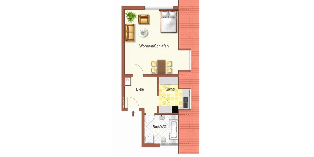 Etagenwohnung Schifferstadt - 1 Zimmer, 40 m&sup2;, 555&euro; | Angebot:25127835