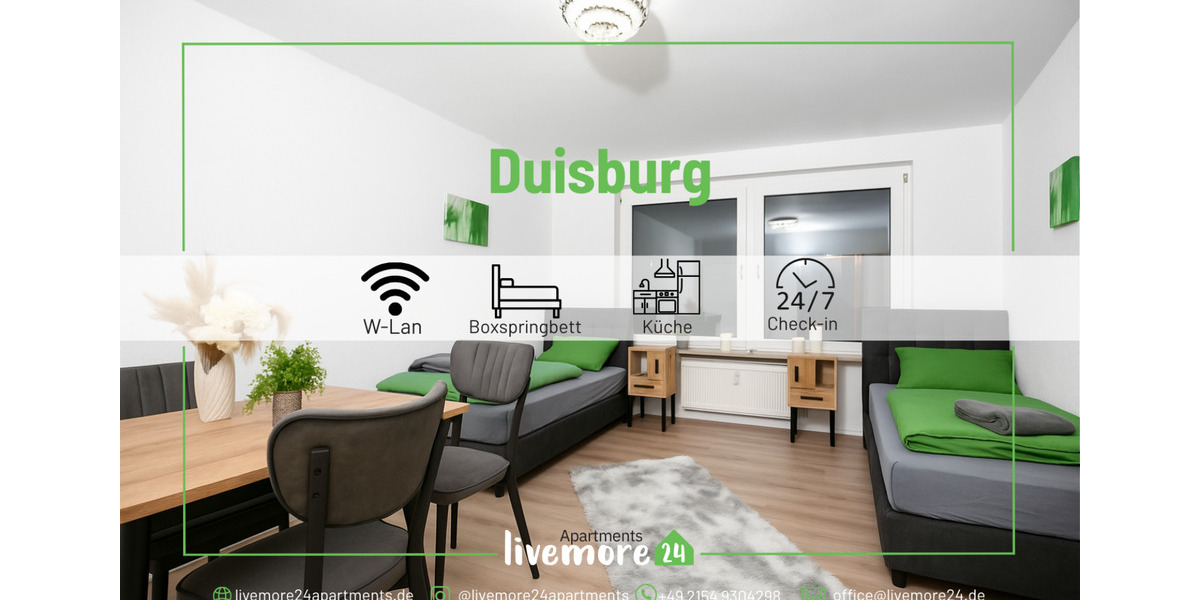 Wohnen auf Zeit Duisburg Hamborn - 4 Zimmer, 75 m&sup2;, 15&euro; | Angebot:20472401