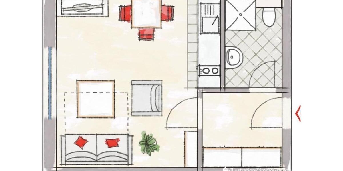 Etagenwohnung Marburg Marbach - 1 Zimmer, 29 m&sup2;, 590&euro; | Angebot:26621151
