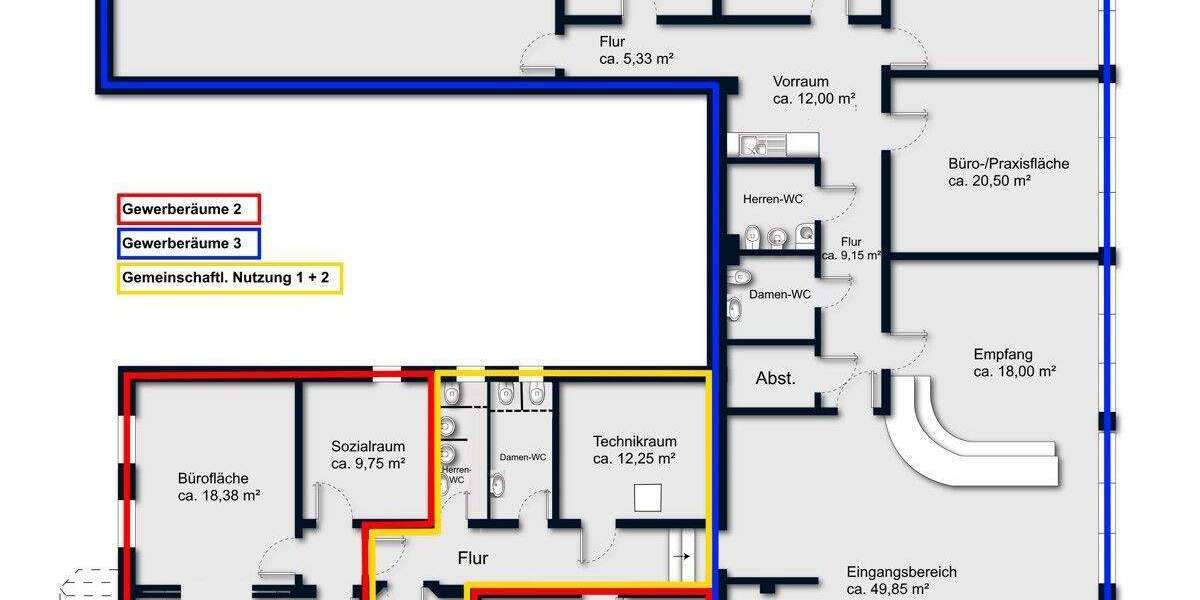 Gewerbeobjekt Bremen Burgdamm - 2 Zimmer, 60 m&sup2;, 550&euro; | Angebot:25706051