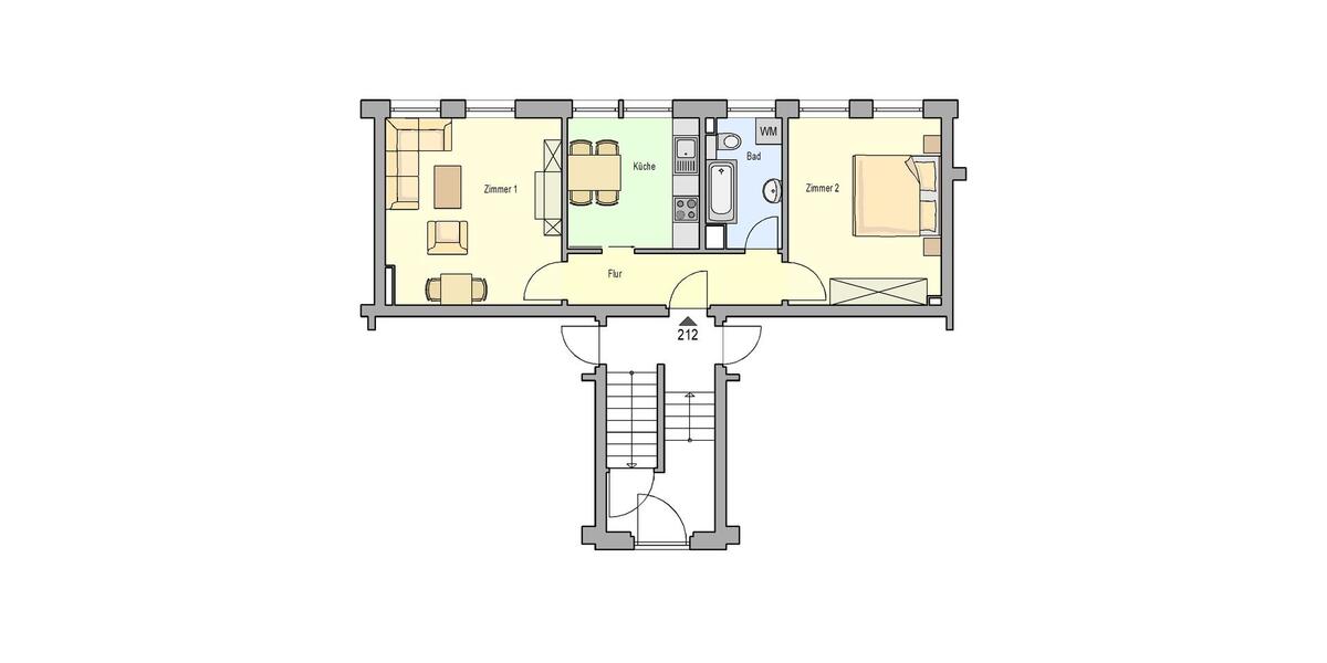 Etagenwohnung Schleiz - 2 Zimmer, 51 m&sup2;, 380&euro; | Angebot:26262224