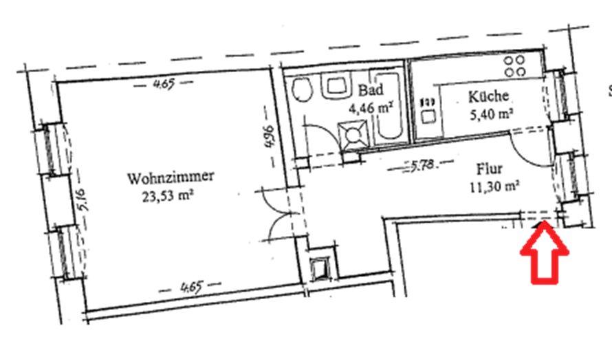Etagenwohnung Freiberg - 1 Zimmer, 45 m&sup2;, 300&euro; | Angebot:26534412