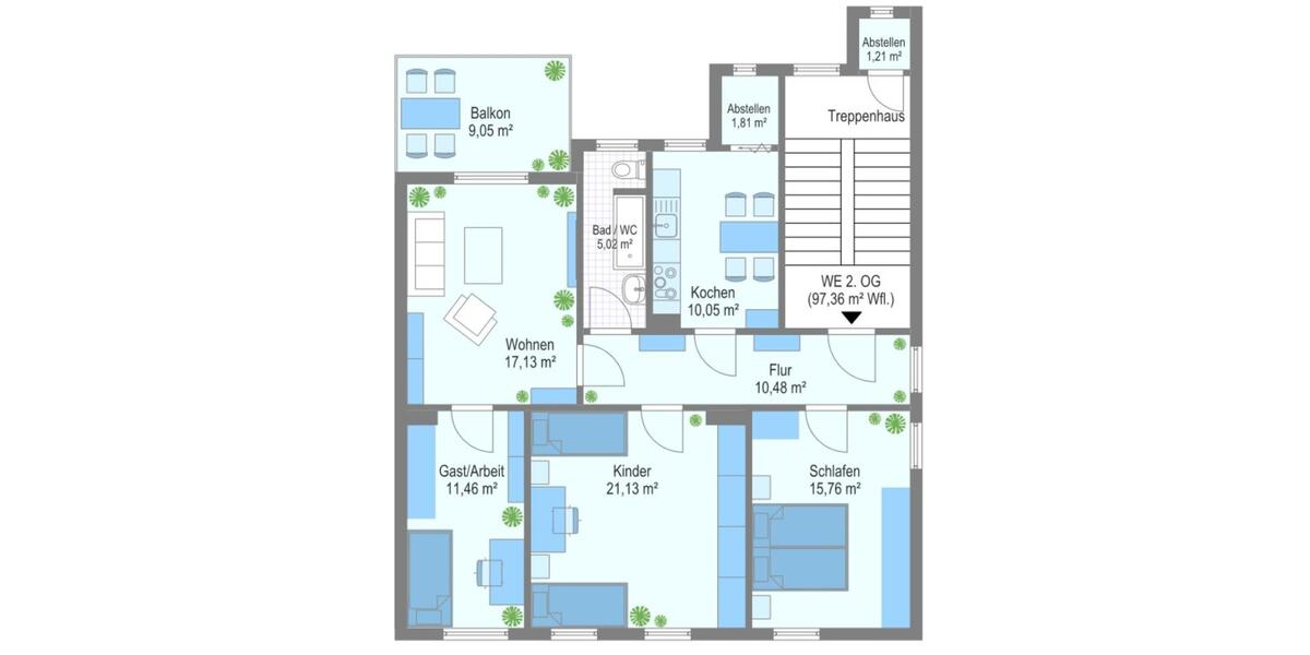 Etagenwohnung Apolda - 4 Zimmer, 98 m&sup2;, 870&euro; | Angebot:24672572