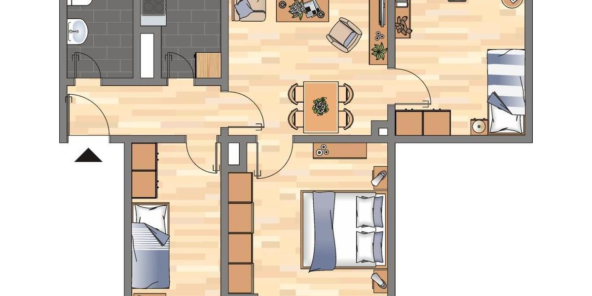 Etagenwohnung Bochum Bochum-Nord - 4 Zimmer, 59 m&sup2;, 479&euro; | Angebot:24751902