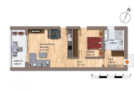 Wohnung Waldkirchen - 2 Zimmer, 64 m&sup2;, 710&euro; | Angebot:26611728