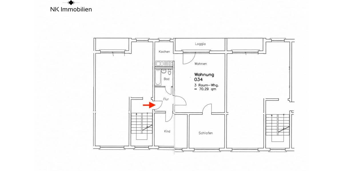 Etagenwohnung Eibenstock - 3 Zimmer, 70 m&sup2;, 366&euro; | Angebot:26679939