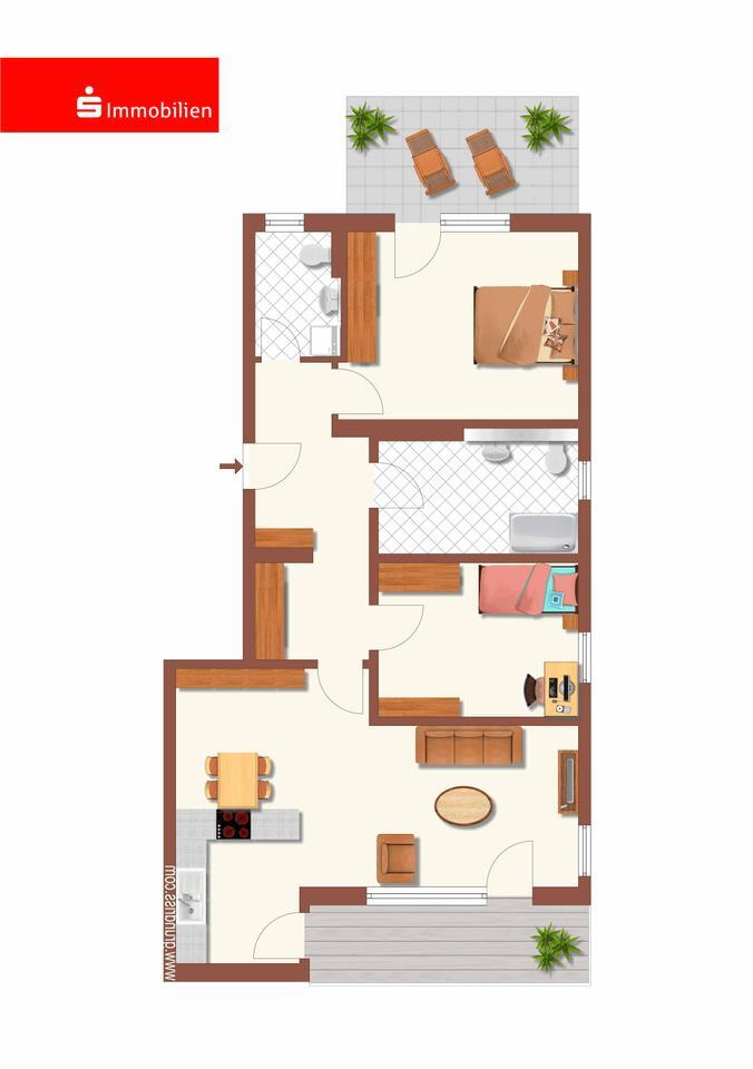 Neuwertige 3-Zimmer-Wohnung in zentrumsnaher Lage
