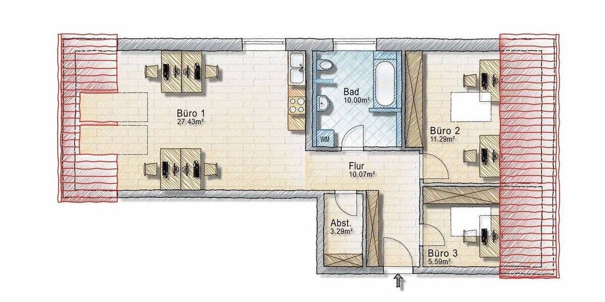 Gewerbeobjekt Aichach Ecknach - 3 Zimmer, 68 m&sup2;, 920&euro; | Angebot:25696144