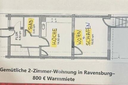 Wohnung Weingarten - 2 Zimmer, 40 m&sup2;, 800&euro; | Angebot:26615324