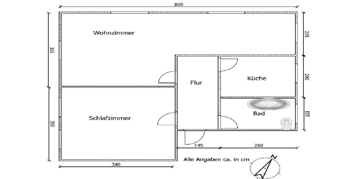 Etagenwohnung Penig - 2 Zimmer, 45 m&sup2;, 225&euro; | Angebot:20386025