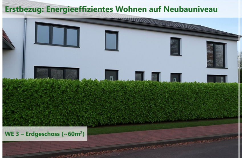 ~60 m² | 2-Zimmer-Erdgeschoßwohnung mit Terrasse – Erstbezug