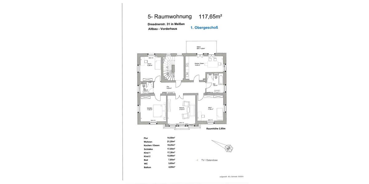 Etagenwohnung Meißen - 4 Zimmer, 117 m&sup2;, 1.393&euro; | Angebot:26561434
