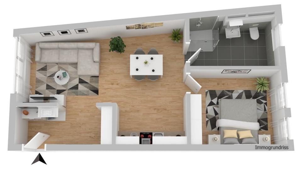 Erdgeschoßwohnung Meiningen - 2 Zimmer, 50 m&sup2;, 450&euro; | Angebot:24876943