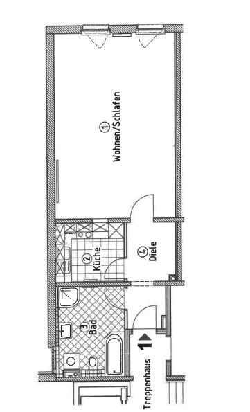 Etagenwohnung Rostock - 1 Zimmer, 53 m&sup2;, 660&euro; | Angebot:25630937