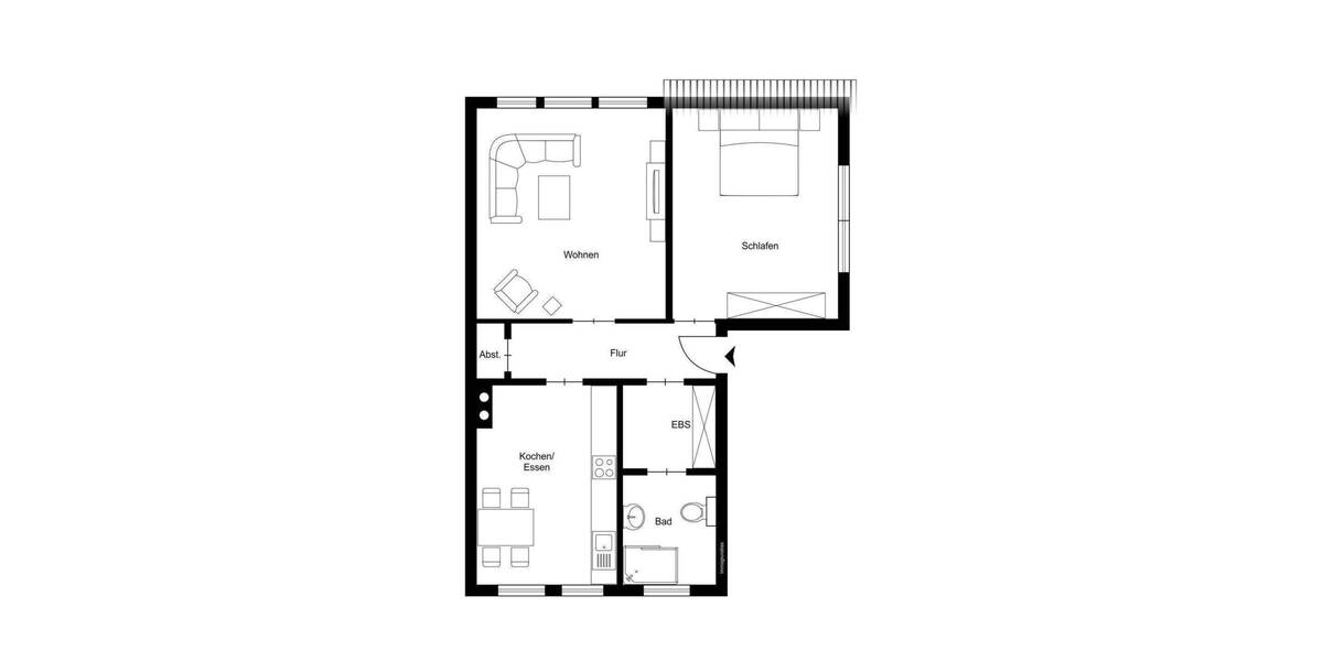 Etagenwohnung Bielefeld Ummeln - 2 Zimmer, 55 m&sup2;, 445&euro; | Angebot:25066560
