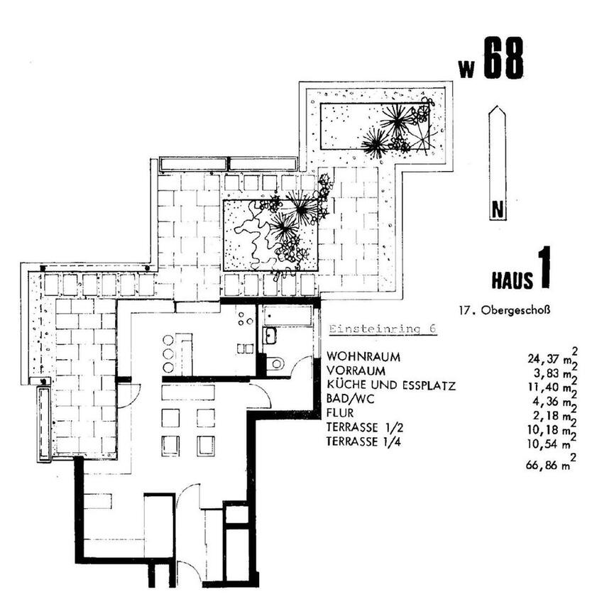 Juwel Penthouse 60 qm Dach-Terrasse und Fensterfront 17. Stock