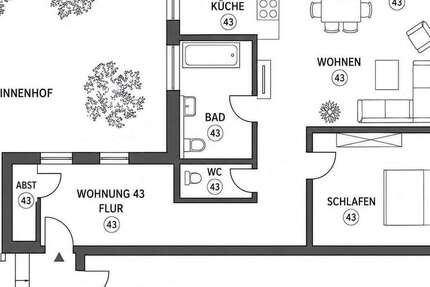 Wohnung Albstadt-Tailfingen Tailfingen - 2 Zimmer, 84 m&sup2;, 695&euro; | Angebot:26928827