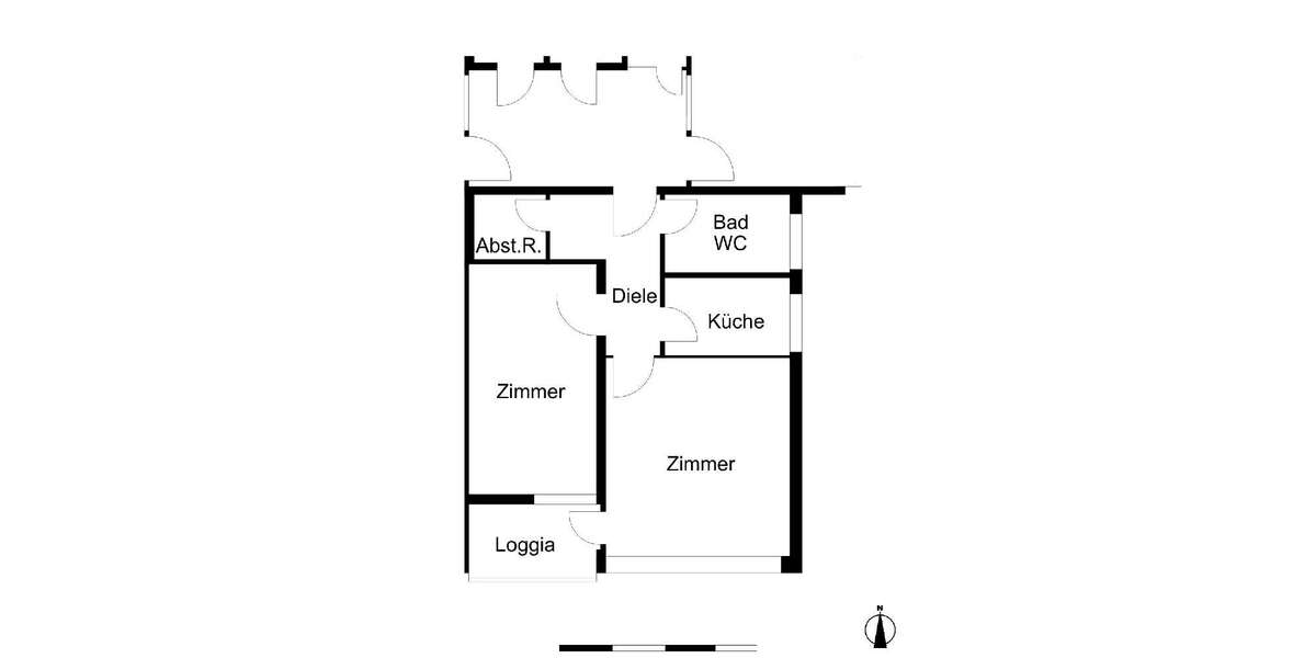 Etagenwohnung Bremerhaven Mitte - 2 Zimmer, 54 m&sup2;, 418&euro; | Angebot:26682649