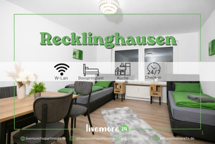 Wohnen auf Zeit Recklinghausen Grullbad - 3 Zimmer, 75 m&sup2;, 10&euro; | Angebot:25926333