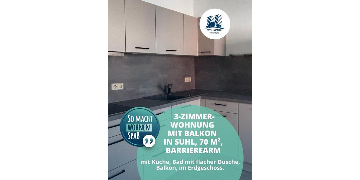 Erdgeschoßwohnung Suhl - 3 Zimmer, 70 m&sup2;, 400&euro; | Angebot:19517504